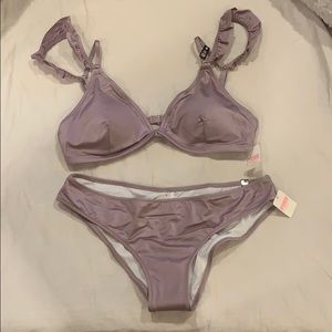 triangle bikini top & ruched bottom